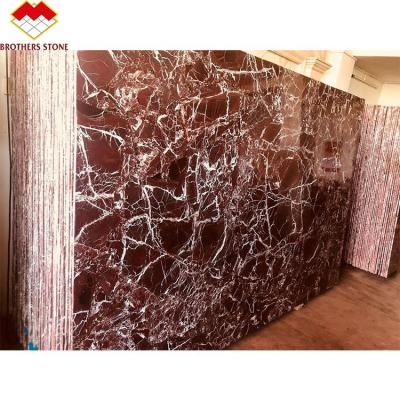 China Modern Exclusive Purple Vein Engineered Rosa Levanto Levanto Rosso Marbles Turkey Red Marble for sale