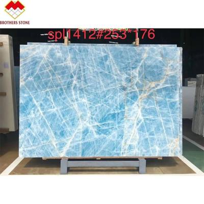 China Easy Installation Wholesale Blue Onyx Marble For Lobby Flooring Medallion Waterjet Carpet for sale