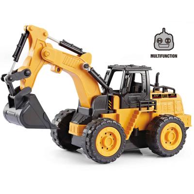 China Best Selling RC Model RC Excavator Truck For Kids 1:32 Scale 5CH Simulation RC Construction Vehicle Truck Remote Control Building Toys for sale