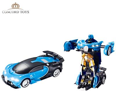 China New Design 2.4G RC Model Induction RC Car 1:12 Scale Hand Gesture Control Transformation Robot Car Toy For Children for sale