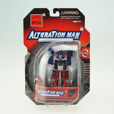 China Plastic Cartoon Toy Change Man Car Transform Robot Toys For Boys for sale