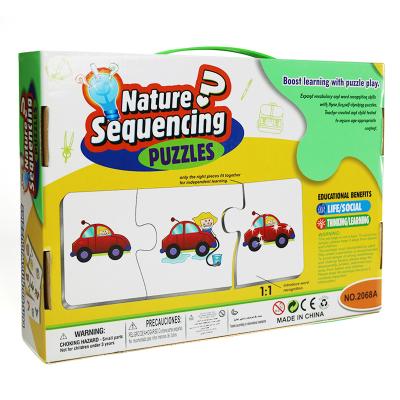 China Cartoon Toy 20 Sets Children Learning Nature Sequencing Jigsaw Puzzles Spain Italy Germany France Mexico USA Kids Toy Box Packing Easy Paper for sale