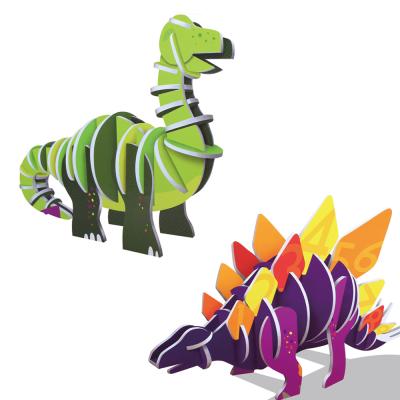 China DIY TOY 3D Puzzle Animal Dinosaur Hard Paper Model Environmental Safety Children Gift DIY Insect Dinosaur Kids Educational Toy for sale