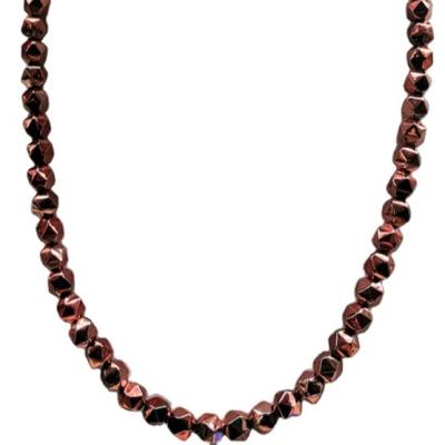 China Fashionable High Quality Plated Faceted Hematite 8mm Pearl Necklace For Women for sale