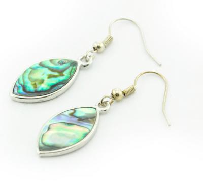 China Trendy Fashion Abalone Shell Leaf Shape Zinc Alloy Earring For Women for sale