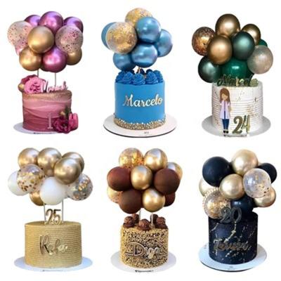 China Party Happy Birthday Party Favors Metallic Gold Glitter Confetti Cannon Cake Kids Items Decoration Party Toys Pack Latex Balloon Set for sale