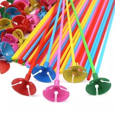 China Balloon stick and cup Wholesale Balloon Accessories Led Light Up Bobo Balloon Sticks Plastic Party Supplies Colorful 40cm Rod Holder Sticks Cup for sale