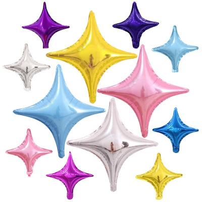 China Gift Toy 26inch custom logo design kids party silver white purple new colors 10inch 4 point star explosion foil balloons for sale