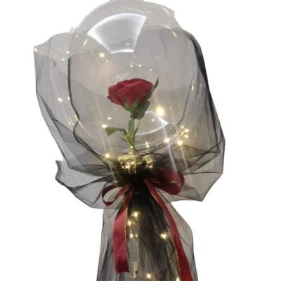 China Gift Toy Birthday Gift DIY Light Up Led Lights Round Flowers Petal Bobo Balloon Bouquet Red Pink Rose Balloon Set for sale