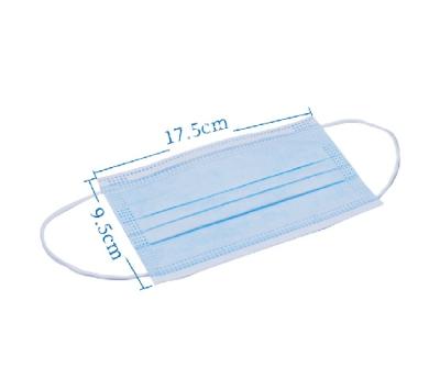 China Personal Care Face Mask Light Blue Disposable Flat Disposable Protective Dust Mask for sale