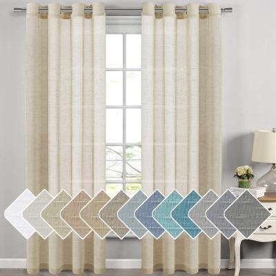 China Modern Linen Curtains Nickel Grommet Natural Linen Curtains 2 Panels Privacy Curtains With Rich Material Premium Soft Drapes for sale