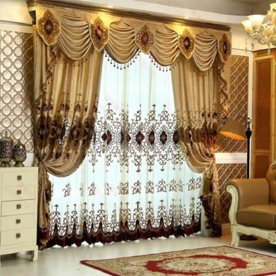 China Blackout Curtains High Quality Luxury Decoration Made For Living Room Sets,Curtains Self Embroidery for sale