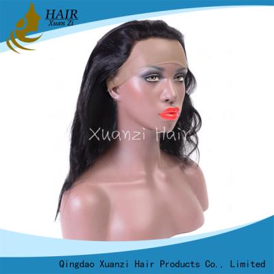 China Lace Front Wigs Human Hair Cap , Natural Part Peruvian Lace Closure No Tangling for sale