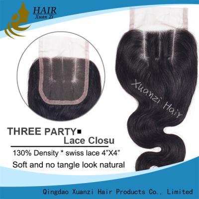 China Free Middle Lace Frontal Closure With Baby Hair , Natural Human Hair Top Piece Closure for sale