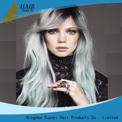 China Full Cuticles Blond Synthetic Hair Wigs Water Wave Mixed Color Strong Weft for sale