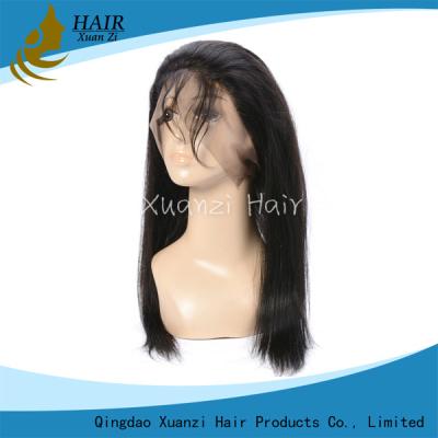 China Free Shipping 360 Full Lace Wigs Yaki Straight With Natural Baby Hair Brown for sale