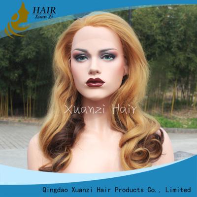 China Long Blonde Wig For White Women , Free Shipping Real Human Hair Wigs No Smell Grade 7A for sale