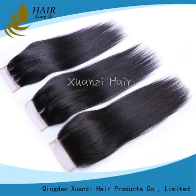 China Pelucas llenas del cabello humano del cordón del cabello humano sin procesar, pedazo frontal liso del cierre en venta