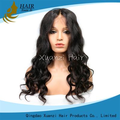 China Natural Hairline Bleached Elegant Brazilian Hair 360 Lace Human Hair Wig Hat Full Lace Wig for sale