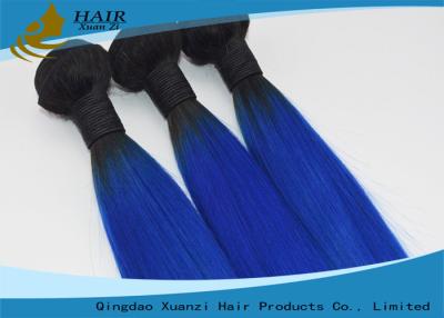 China Blue 7A Grade Virgin Real Human Hair Extensions Straight 8 Inch To 32 Inch for sale