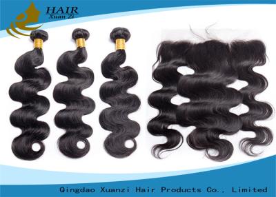 China 100% Brazilian Virgin Hair Extensions Human Hair Bundles With Lace Hair Closure for sale