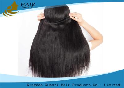 China Grade 7A Natural Black Straight Brazilian Virgin Human Hair Weft Full cuticles attached for sale