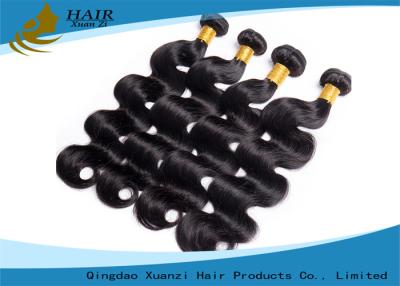 China Black Soft Real Virgin Human Hair Extensions Body Wave 8  -  32 Inch Long Lasting for sale