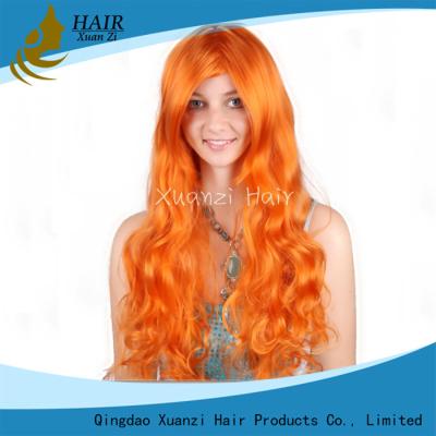 China 100% Lace Front Wigs Human Hair Body Wave Orange Color With Baby Hair for sale