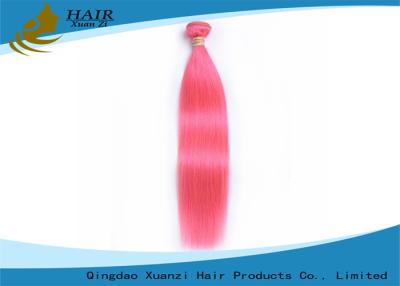 China Brazilian Straight Colored Virgin Hair Extensions Pink Color For Young Ladies for sale