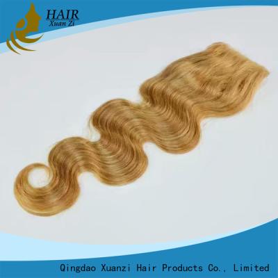 China Dark Brown Human Hair Top Closures with Natural Baby Hair No Shedding No Tangle for sale