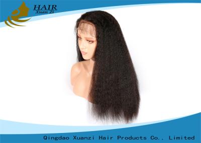 China 100% perucas completas retas perversos do cabelo humano do laço um alisamento Bouncy de 20 polegadas à venda