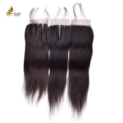 China 4 * 4 Inch Brazilian Straight Lace Closure Natural Color With Reinforced Edge for sale