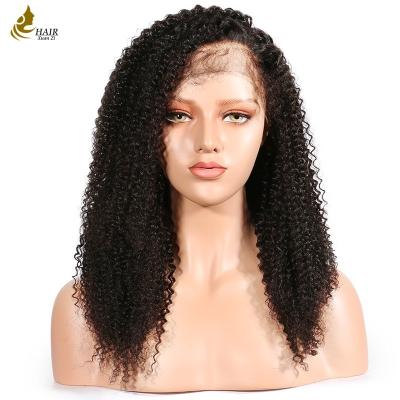 China Kinky Curl 360 Full Lace Wigs , Natural Black Virgin Human Hair For Black Women for sale