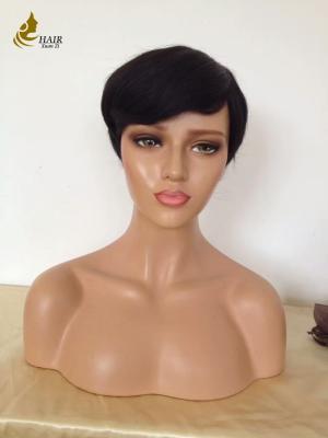 China Natural Colored Full Lace Human Hair Wigs , Customized Short Human Lace Wigs for sale