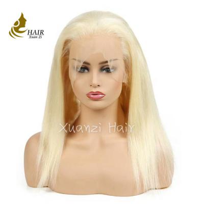 China Full Lace Blonde Wig Lace Font Wig Blonde Human Hair Lace Wigs Straight for sale