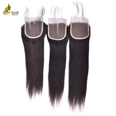 China 8  --  32 pulgadas del cabello humano de cierres brasileños rectos del top duraderos con el pelo del bebé en venta