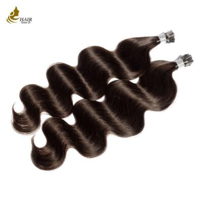 China I Tip Brazilian Hair Weave  / Natural Color Human Real Hair Extensions for sale