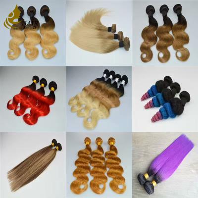 China Customized Colored Virgin Brazilian Human Hair / 8A Hair Weft With Closure for sale