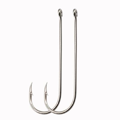 China Wholesale Carbon Steel Barbed Wire 100Pcs Fishing Hook Carbon Steel Circle Leg Hook Long For Fishing Tackle for sale