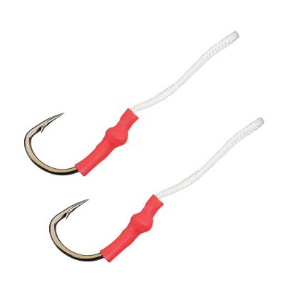 China Custom Stainless Steel Tied 10827 Single Hook Jig Assisted Fish Hooks For Sea Ocean Fishing for sale