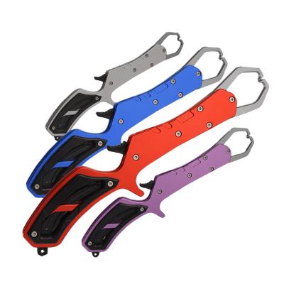 China Portable Gun Aluminum Alloy Fish Handle Fishing Pliers With Keeping Rope Buckle Fish Hanging Tool for sale