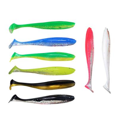 China PVC 2.4g 7.5cm Swimbait Soft Plastic Artificial Soft Lures T Tial Worm For Fishing for sale