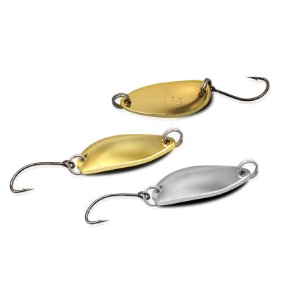 China Custom Metal Gold Silver Color Artificial Trolling Metal Small Hard Bait Spoon Fishing Lures for sale