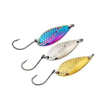 China 2.5g 3.5g 5g Metal Spoon Custom Artificial Spangle Single Hook Fishing Lures for sale