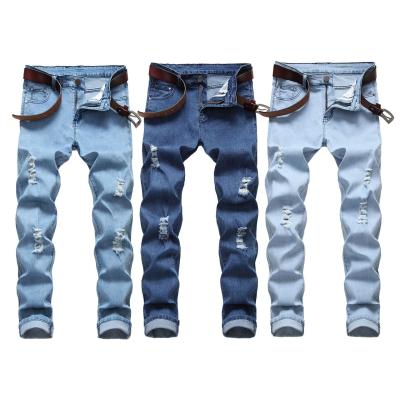 China Wholesale Fashion Denim Skinny Ripped Blue Men's Breathable Jeans for sale