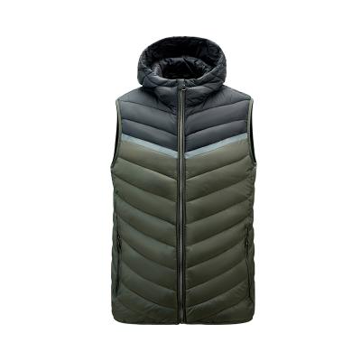 China RTS Fashion Breathable Men's Wholesale Outdoor Vest Waistcoat Warm Sleeveless Hooded Jacket for sale