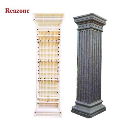 China Traditional Plastic Concrete Cement Square Roman Column Pillar Mold For House Building for sale