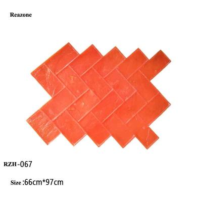 China Plastic Garden/Path/Patio/House/Plaza Brick Shape Herringbone Concrete Stamp Mats Brick Mold for Paving Street and House Garden for sale