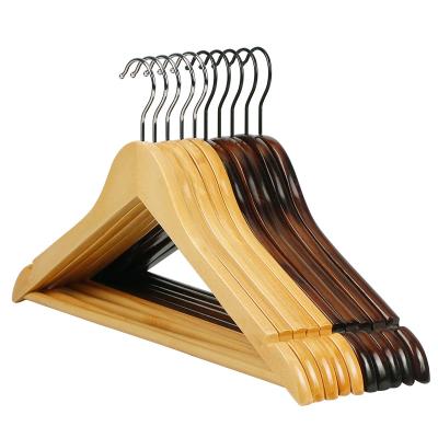 China Wholesale Custom CLASSIC Logo Jacket Coat Non Slip Clothes Rack Clothes Wooden Hangers for sale