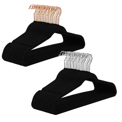 China Modern wholesale black clothes coat non hook display rack multifunctional children baby velvet hangers for sale